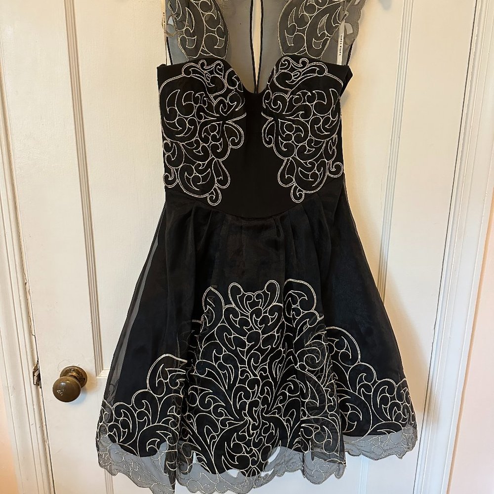 Karen Millen Black Party Dress with Gold Appliqué